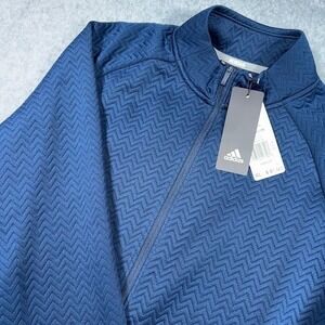 NWT Adidas Full Zip Jacket XL Navy Womens Golf Textured Chevron  FP8611 Flawed